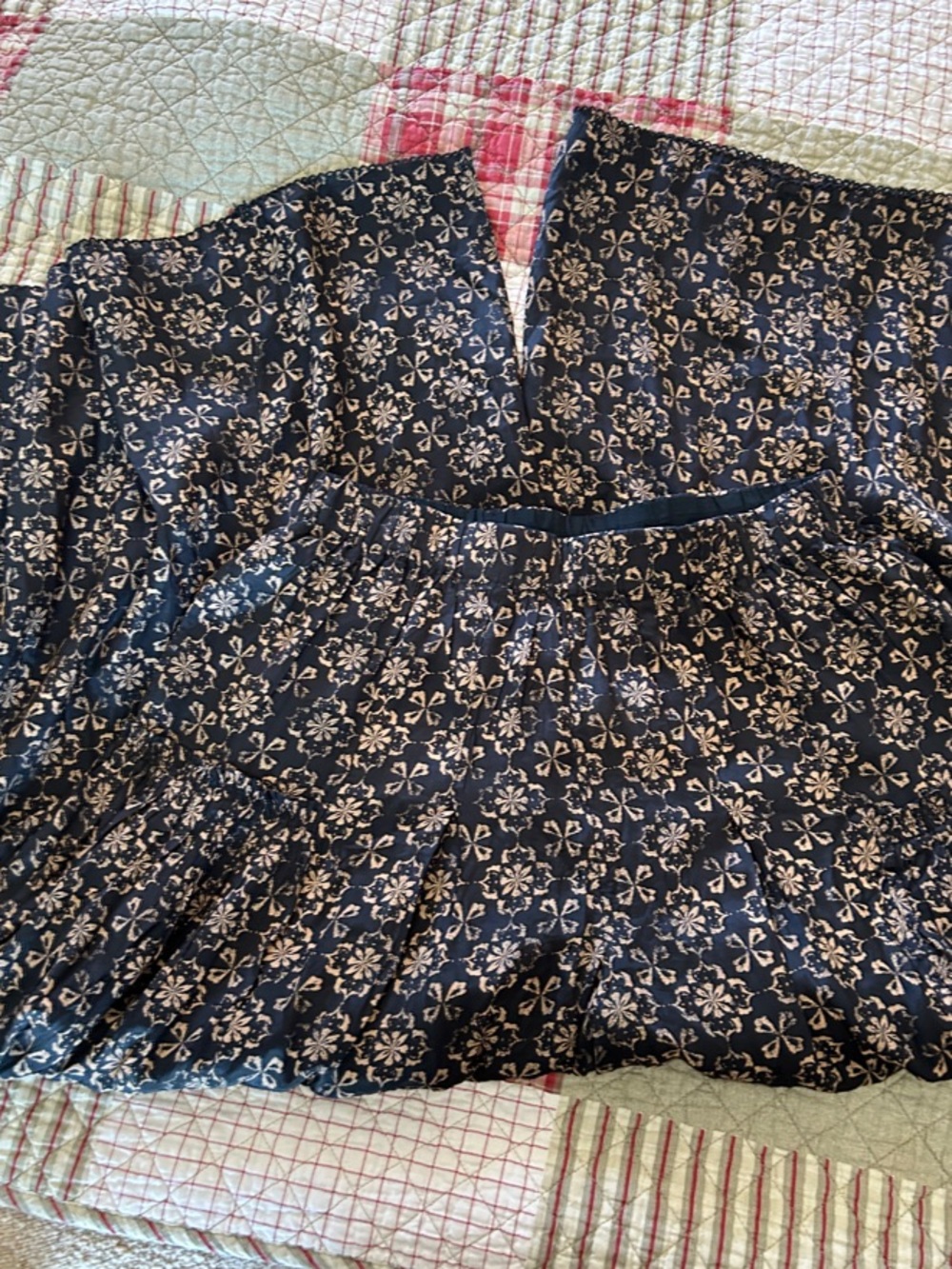 Free People Navy Floral Wide Leg Pants